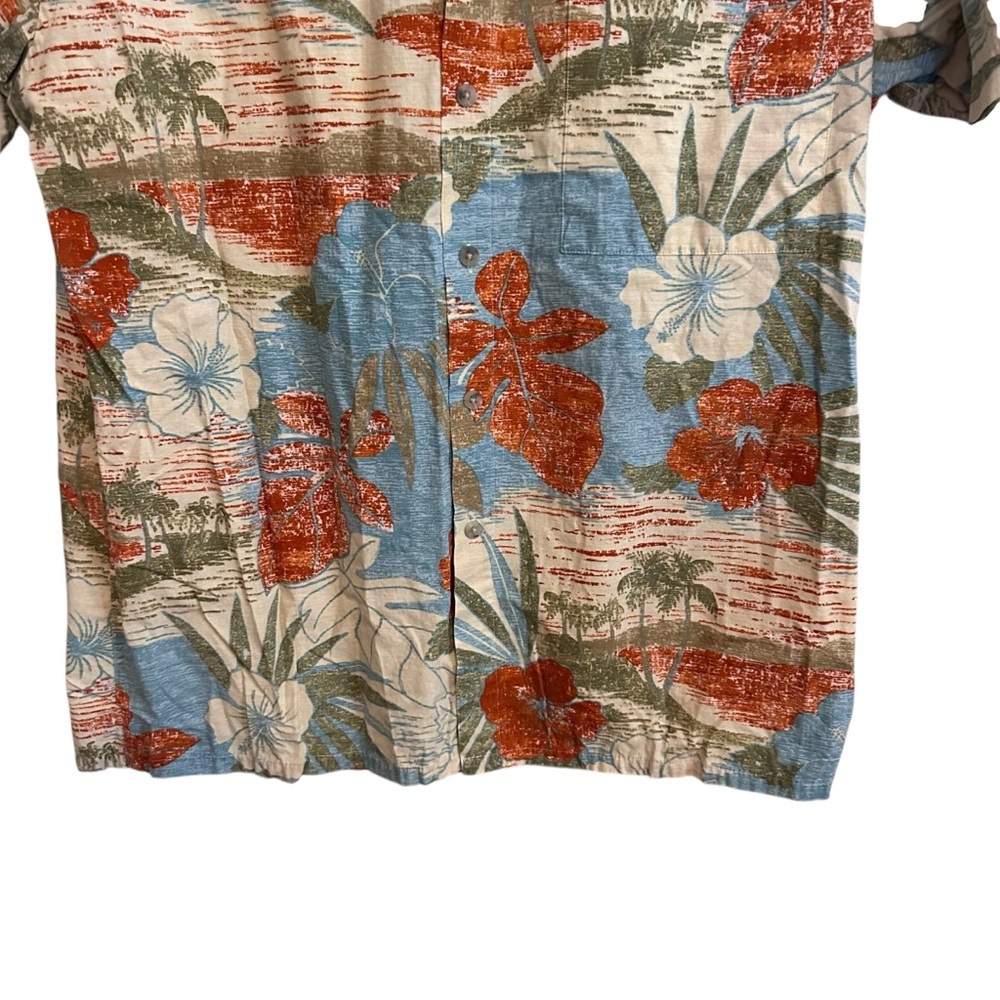 Pierre Cardin 100% Cotton Hawiian Beach Vacation Button Up Shirt Size Medium - Picture 6 of 6